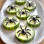 Keto Spider Cucumber Appetizer Bites