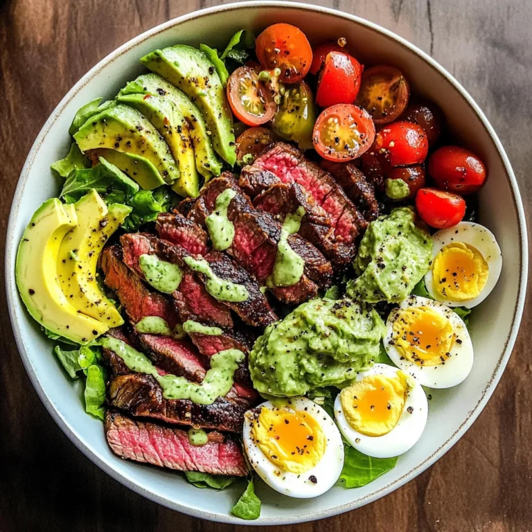 Steak Cobb Salad with Creamy Avocado Dressing {Whole30, Keto}
