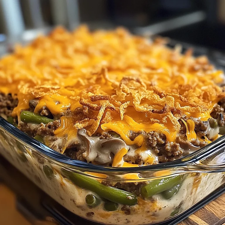 chicken hamburger Green Bean Casserole with Mushrooms made easy!