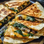 Baked Spinach Mushroom Quesadillas
