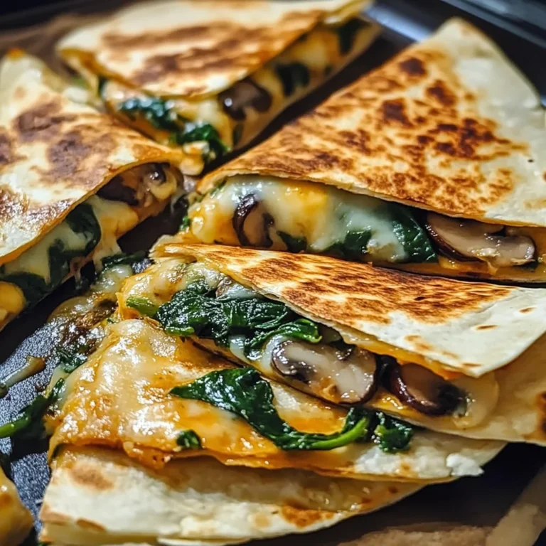 Baked Spinach Mushroom Quesadillas