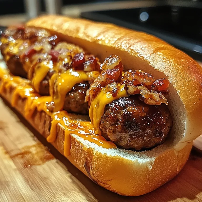 Bourbon BBQ Turkey Bacon Cheeseburger Meatball Subs Ready in 30 Minutes