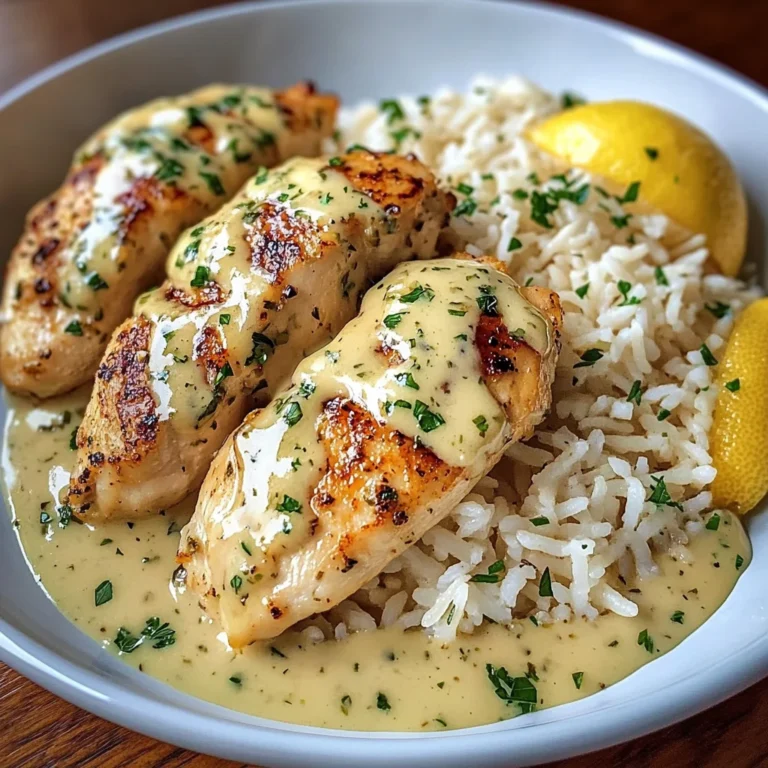 Creamy Lemon Garlic Chicken with Herb Rice
