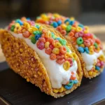 Fruity Pebbles Cheesecake Tacos