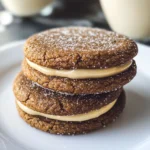 Ginger Molasses Sandwich Cookies with Eggnog Frostings