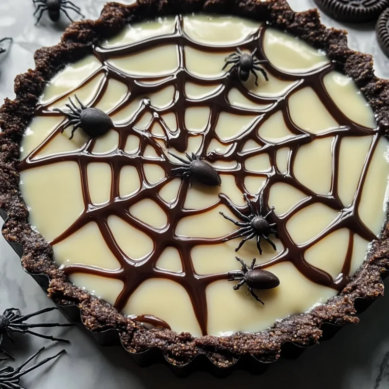 Halloween Chocolate Spiderweb Tart