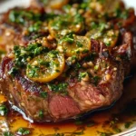 Herb-Crusted Slow-Cooked Lamb with Fresh Mint and Lemon Zest Gremolata