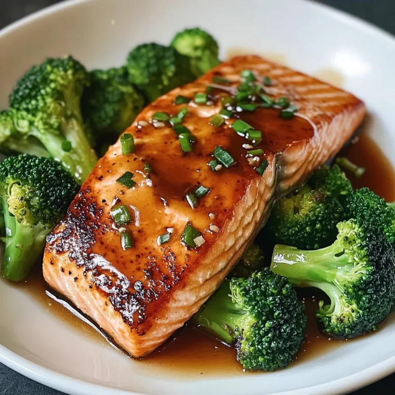 Honey Garlic Glazed Salmon with Steamed Broccoli
