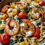 Lemon Feta Orzo Shrimp