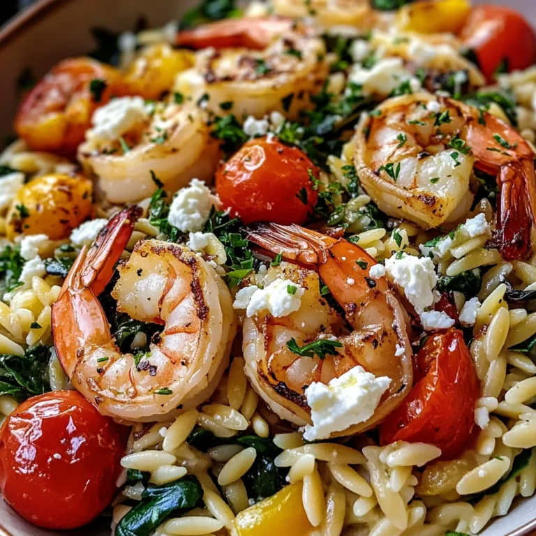 Lemon Feta Orzo Shrimp