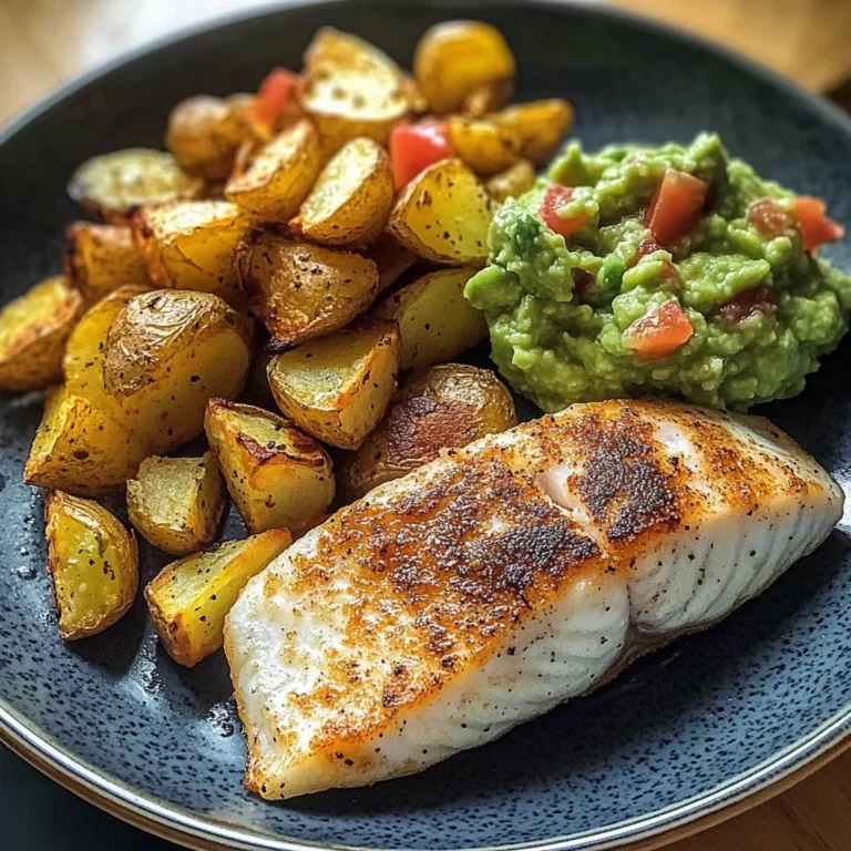 Pan-Seared Fish with Roasted Potatoes & Guacamole