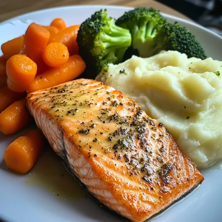 Salmon with Mashed Potatoes and Vegetables