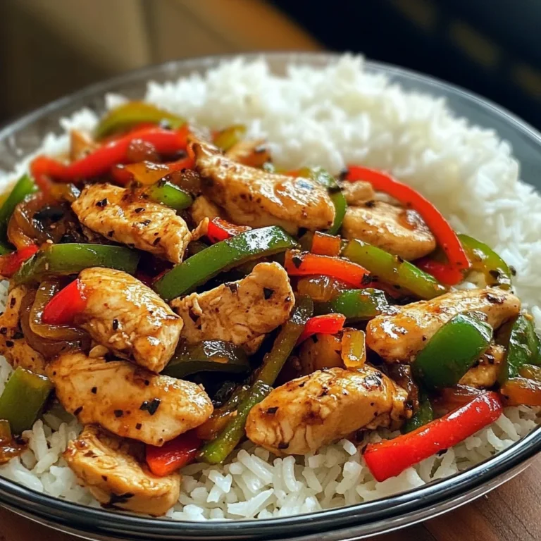 Spicy Chicken & Bell Pepper Stir-Fry with Rice