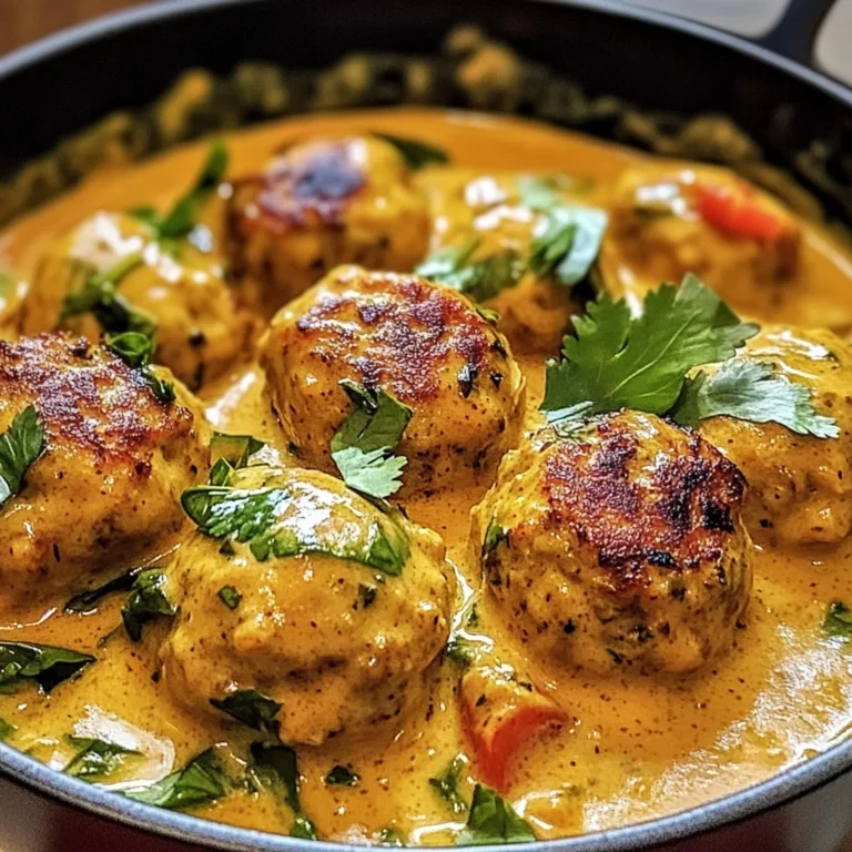 Thai Chicken Meatballs in Creamy Coconut Curry