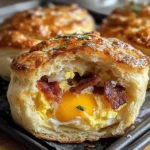 Cheddar Turkey Bacon Egg Biscuit Bombs