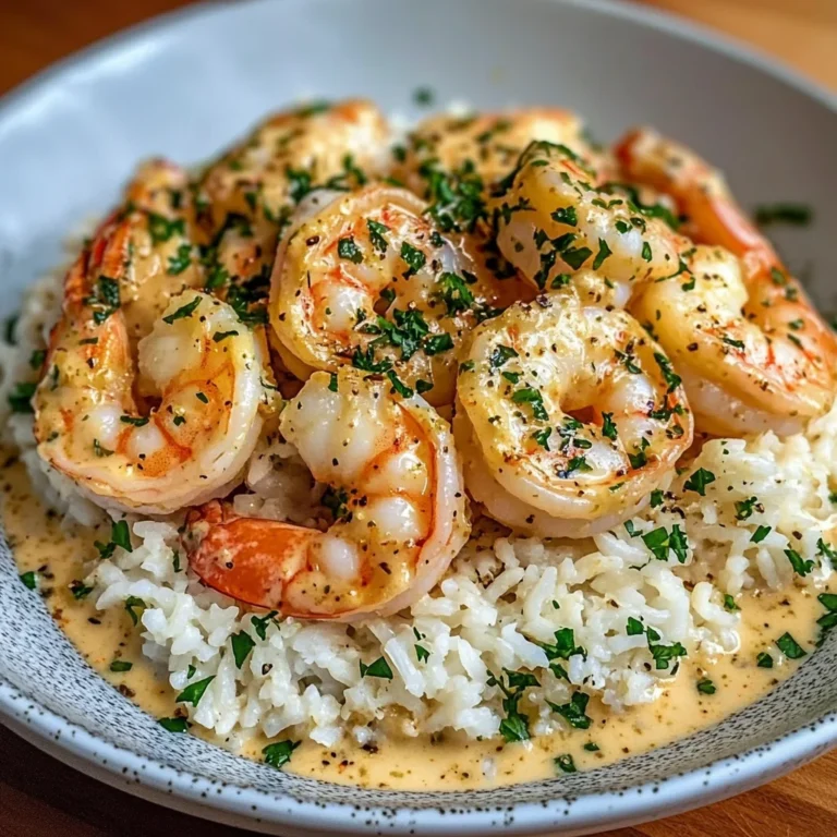Creamy Garlic Shrimp with Rice