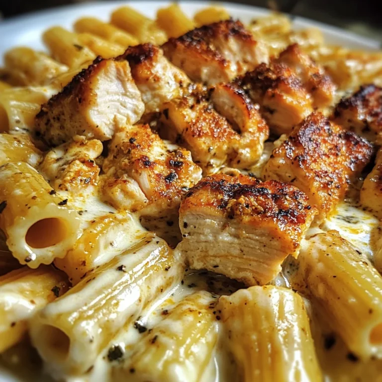 Garlic Cajun Chicken Cheesy Rigatoni in Velveeta Cream Sauce
