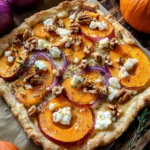 Kürbis-Flammkuchen mit Feta