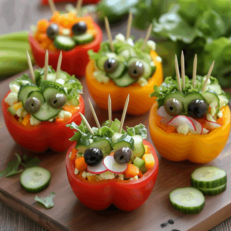 Monster Bell Pepper Salad Cups