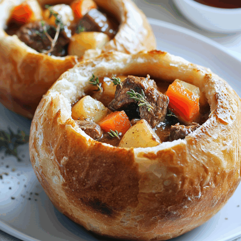 Beef Stew in Bread Bowls