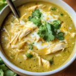 Green Chicken Enchilada Soup - Creamy and Cheesy!