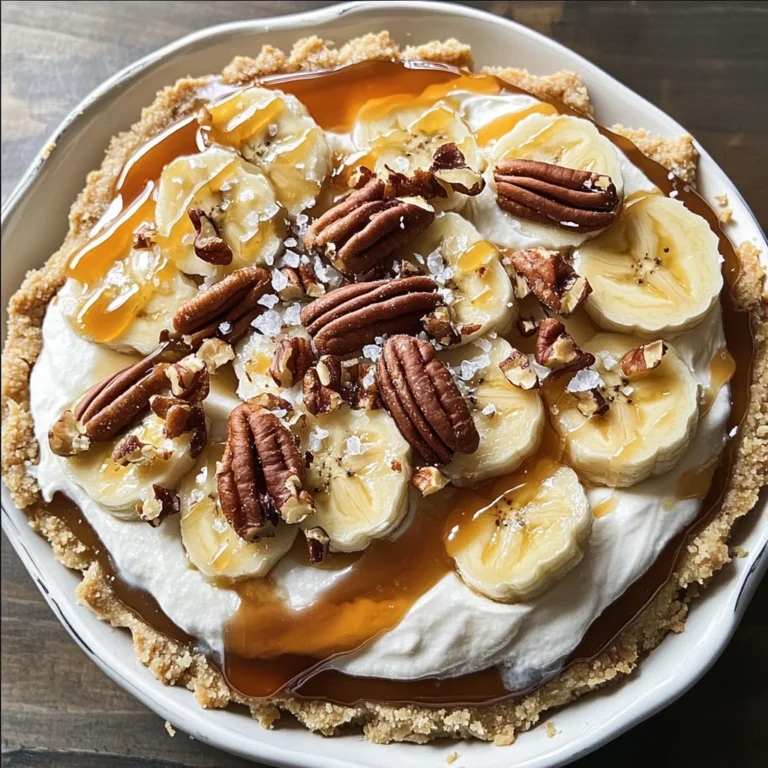 No-Bake Banana Caramel Pecan Pie