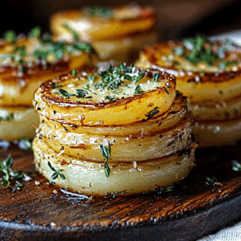 Roasted Garlic Parmesan Potato Stacks