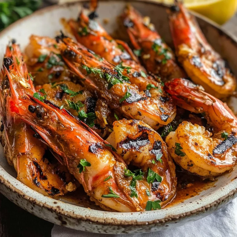 BBQ Grilled Prawns with Garlic, Lemon & Chilli