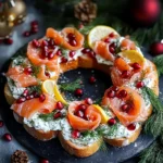 Christmas Smoked Salmon Bruschetta Wreath: A Show-Stopping Holiday Appetizer