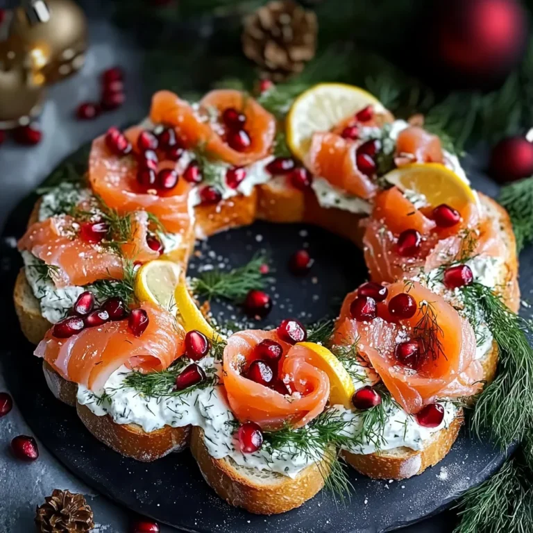 Christmas Smoked Salmon Bruschetta Wreath: A Show-Stopping Holiday Appetizer