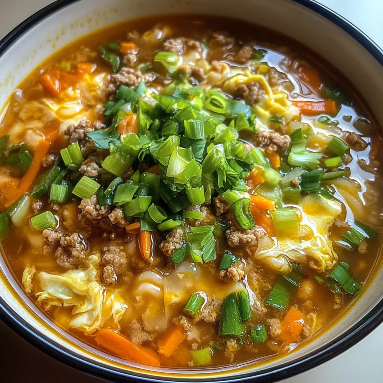 One-Pot Egg Roll Soup with Green Onions and Ginger
