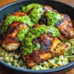 Peruvian Chicken And Rice with Green Sauce