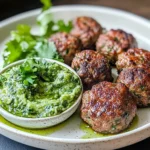 Spicy Lamb Meatballs With Green Dip Recipe