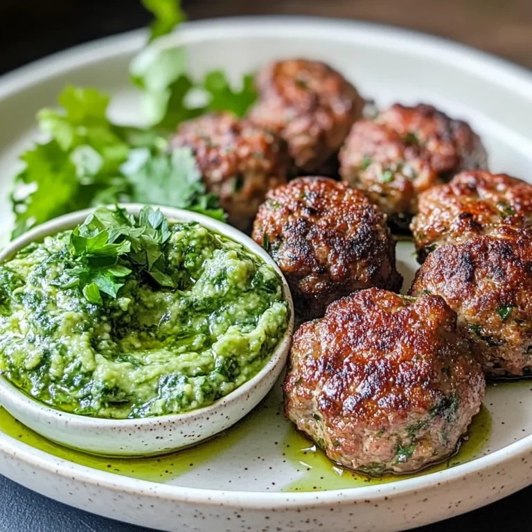 Spicy Lamb Meatballs With Green Dip Recipe