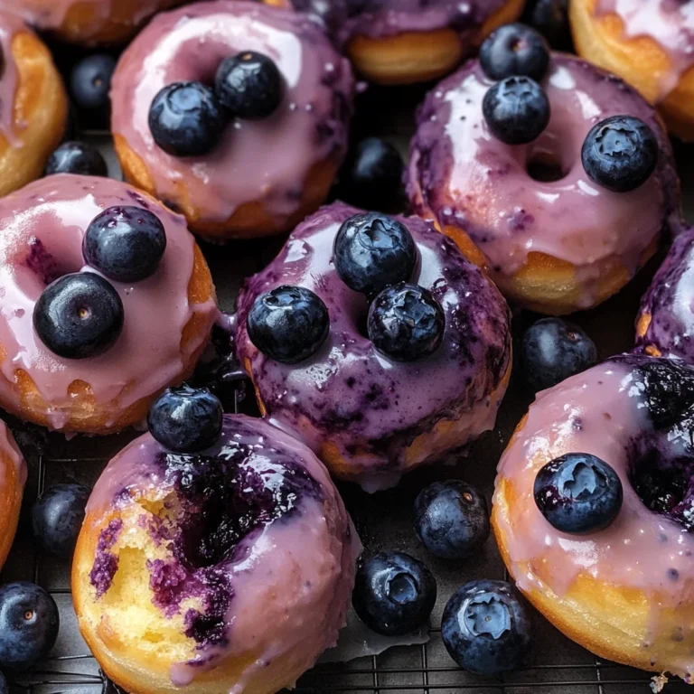 Blueberry Cake Donuts with Blueberry Glaze