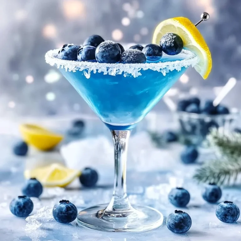 Blueberry Snow Martini Cocktail Recipe