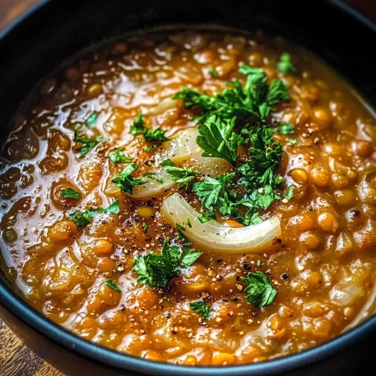 Carmelized Onion Red Lentil Soup