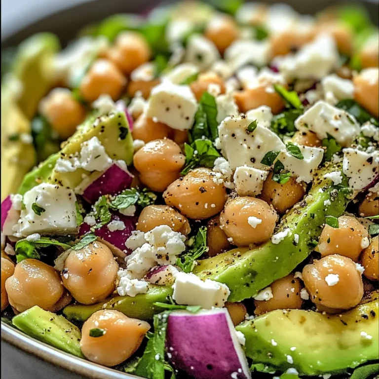 Chickpea Feta Avocado Salad