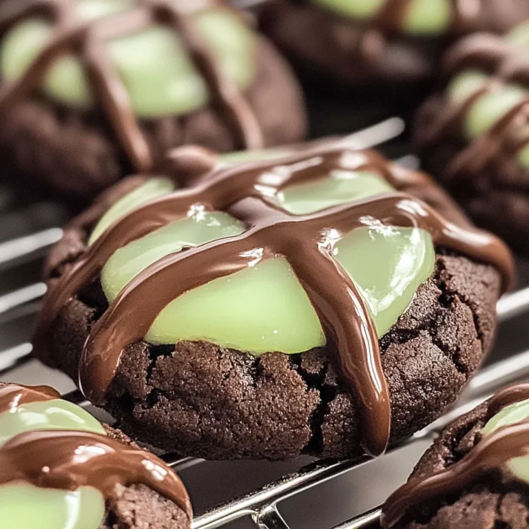 Chocolate Mint Thumbprint Cookies
