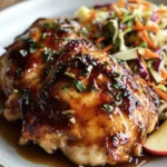 Sticky Apple Cider Chicken with Crisp Autumn Slaw