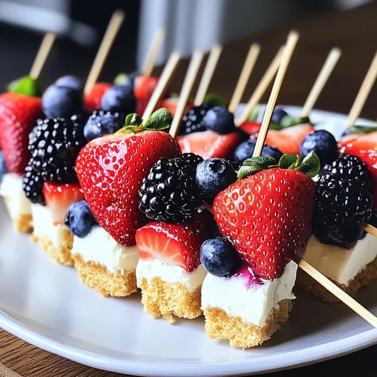 Berry Cheesecake Dessert Kabobs
