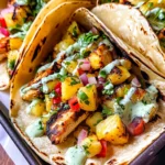 Chili Lime Chicken Tacos with Grilled Pineapple Salsa