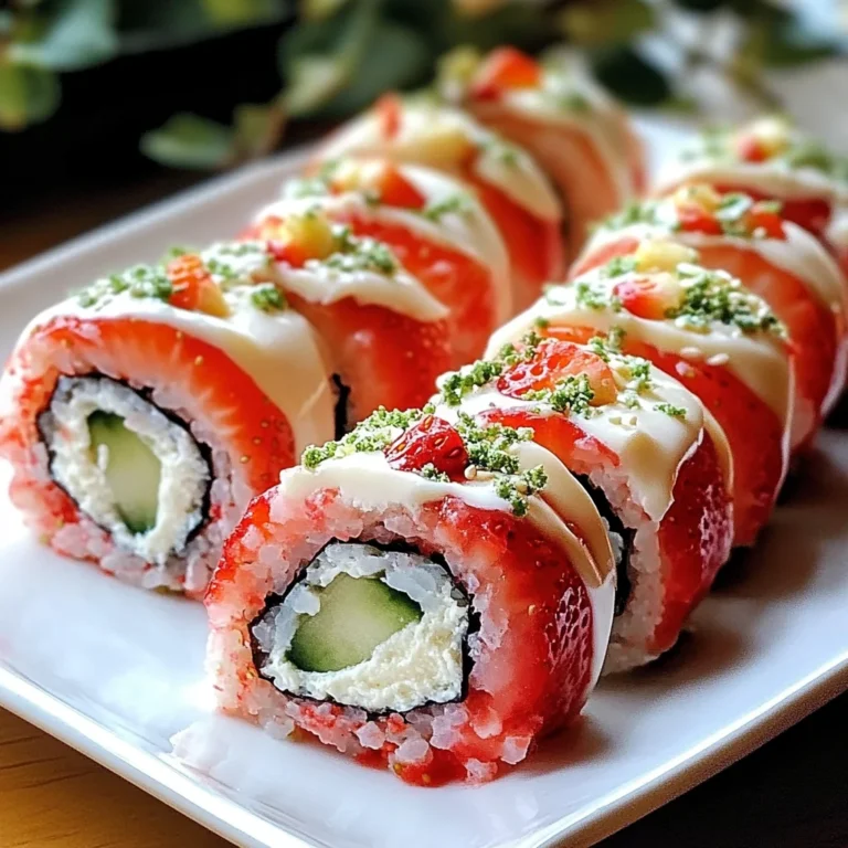 Creative & Cute Strawberry Shortcake Sushi Roll Dessert Recipe