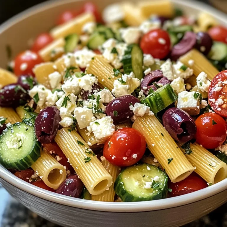 Greek Rigatoni Pasta Salad – A Fresh and Flavorful Mediterranean Delight!