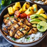 Grilled Chicken and Pineapple Bowls with Coconut Rice Recipe