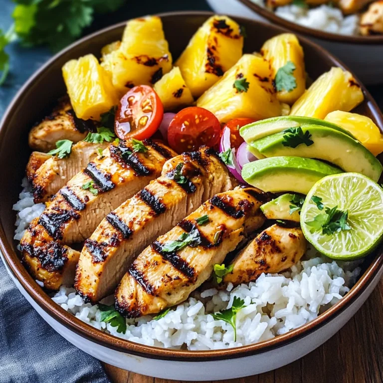 Grilled Chicken and Pineapple Bowls with Coconut Rice Recipe