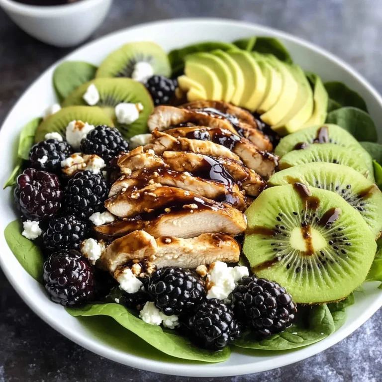 Blackberry Kiwi Balsamic Chicken Salad