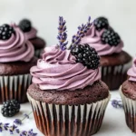 Blackberry Lavender Chocolate Cupcakes