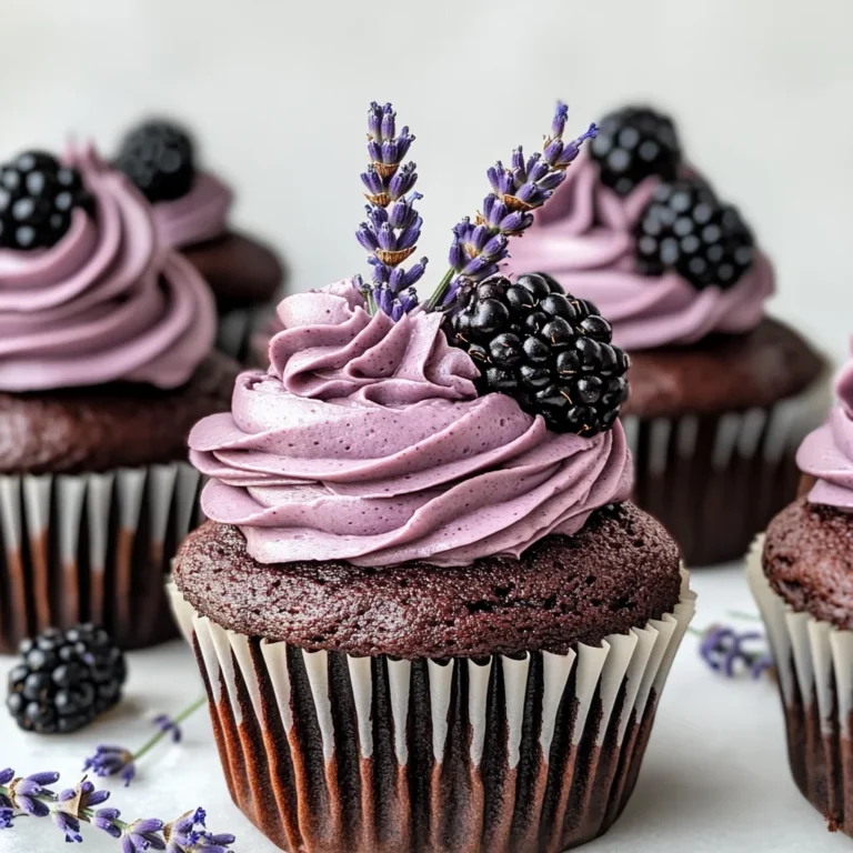 Blackberry Lavender Chocolate Cupcakes