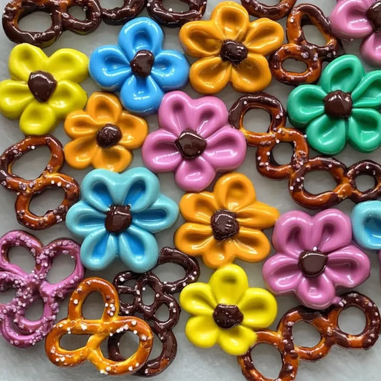 Chocolate Covered Pretzel Flowers